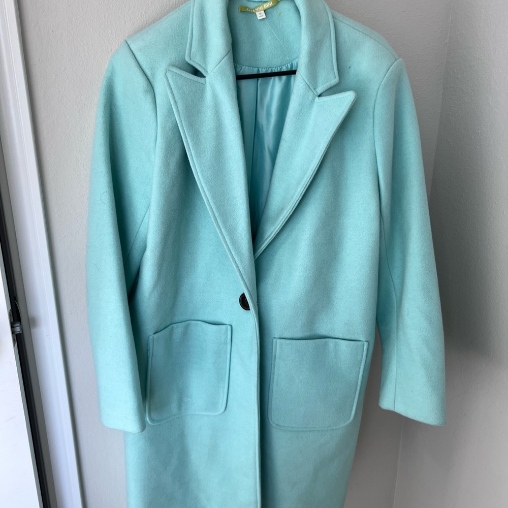 Mint green coat